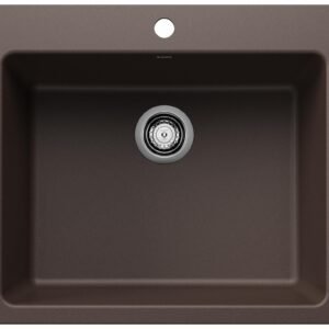 Liven 25 1 Bowl Silgranit Dual Mount Kitchen Sink - Café 403655 Blanco