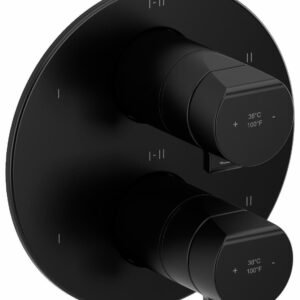 Parabola 6-Functions Thermostatic Valve Trim - Black TPB46BK RIOBEL
