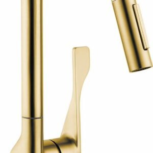 Axor Citterio Prep Kitchen Faucet with Pulldown Spray - Brushed Gold Optic 39836251 Axor