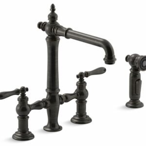 Artifacts Bridge Kitchen Faucet with Side Spray - Oil-Rubbed Bronze 76519-4-2BZ Kohler