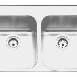 33-1/4" 1-Hole 2 Bowl Drop-In Kitchen Sink - Stainless Steel ALBD7506P-1-1 Franke