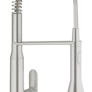 K7 Medium Semi-Pro Kitchen Faucet with Pulldown Spray - SuperSteel 31380DC0 Grohe
