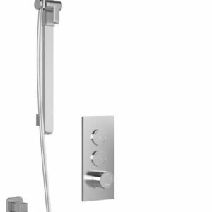 SquareOne TB2 Thermostatic Push-Button Shower System with Wall Arm (Less Valve) - Chrome BF2069-110 Kalia