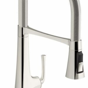 Graze Semi-Professional Kitchen Sink Faucet with 21-9/16" Spout - Vibrant Polished Nickel 22061-SN Kohler