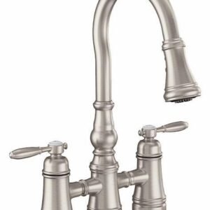 Weymouth Bridge Kitchen Faucet with Pulldown Spray - Spot Resist Stainless S73204SRS Moen