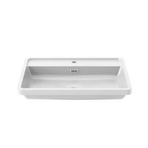 Ekla Single Hole Countertop Bathroom Sink - White FU1451-240 Kalia