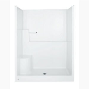 Briward 60" x 31" Center Drain Shower Stall with LH Seat
 - White 6094-0 Hytec