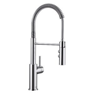Catris Semi-Pro Kitchen Faucet with Spring Pulldown Spray - Chrome 401917 Blanco