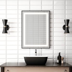 Effect Illuminated 24 x 32" Mirror with Touch Switch - Black MR1783-570-001 Kalia