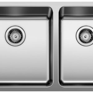 Formera U 1-3/4 2 Bowl Undermount Kitchen Sink - Stainless 402244 Blanco