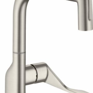 Axor Citterio Kitchen Faucet with Pullout Spray - Steel Optic 39856801 Axor