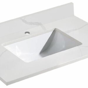 Calcutta Quartz Counter Top with Undermount Sink - Calcutta QT2237CC Duval