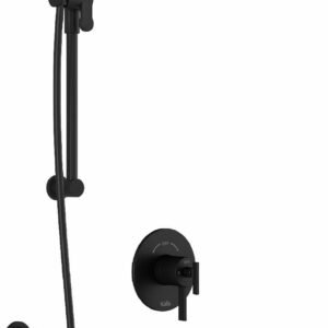 RoundOne TCD1 Plus Thermostatic Coaxial Shower System with Wall Arm - Matte Black BF1636-160-100 Kalia