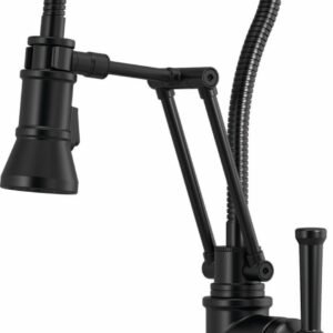 Artesso SmartTouch Articulating Kitchen Faucet with Finished Hose and Pulldown Spray - Matte Black 64125LF-BL Brizo