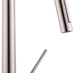 Axor Starck Kitchen Faucet with Pulldown Spray - Steel Optik 10821801 Axor