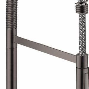 Axor Starck Semi-Pro Kitchen Faucet with Spring Pulldown Spray - Brushed Black Chrome 10820341 Axor