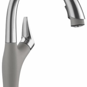 Artona Kitchen Faucet with Pulldown Spray - Stainless/Metallic Gray 442034 Blanco