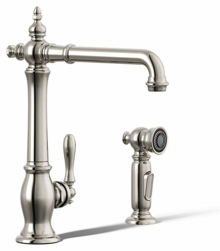 Artifacts Kitchen Faucet with Side Spray - Vibrant Polished Nickel 99265-SN Kohler - Image 2