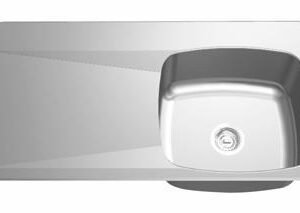 40" 3-Hole 1 Bowl Drop-In Kitchen Sink with Drainboard on Left - Stainless Steel LBSDBL6810P-1-3 Franke