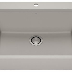 Bacia 27" Granistone 1 Bowl Drop-In Kitchen Sink with Silicone Mat & Drain - Gris/Gray KS2139-330 Kalia