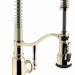 Tournant Semi-Professional Kitchen Faucet with Spring Pulldown Spray - Vibrant French Gold 77515-AF Kohler