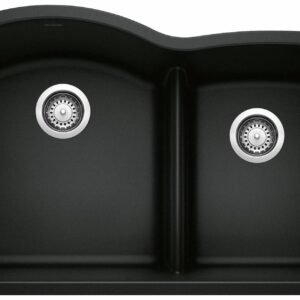 Diamond U 1.75 Bowl Undermount Silgranit Sink - Coal Black 402620 Blanco