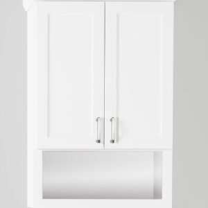 2-Door Bathroom Storage Cabinet Painted Classic Modern Shaker - White OTJ-MSWH Stonewood Cabinetry