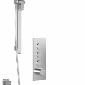 SquareOne TB3 Thermostatic Push-Button Shower System with Wall Arm (Less Valve) - Chrome BF2071-110 Kalia