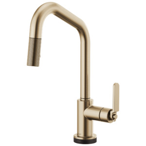 Litze SmartTouch Kitchen Faucet with Pulldown Spray Angled Spout and Industrial Handle - Luxe Gold 64064LF-GL Brizo