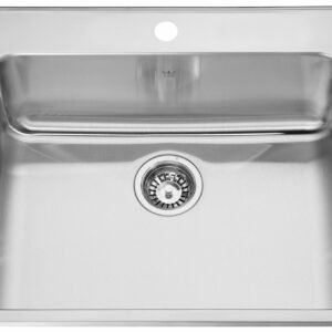 Steel Queen 25-1/4" 1-Hole 1 Bowl Drop-In Kitchen Sink - Stainless Steel QSLA2225-8-1 Kindred