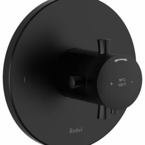 Edge 2-Functions Thermostatic Valve Trim - Black TEDTM44+BK RIOBEL