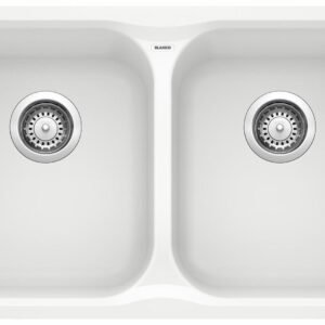 Vision U 2 Bowl Silgranit Undermount Kitchen Sink - White 402144 Blanco