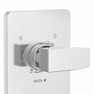 Modern Angular Tub & Shower Trim less Cartridge & Shower Head - Chrome T14467-PP-LHD-LC Delta