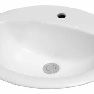 Desoto Single Hole Countertop Bathroom Sink - White DL12017-1 Duval