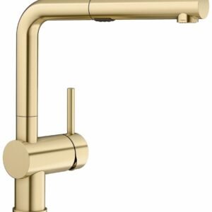 Linus Kitchen Faucet with Pullout Spray - Satin Gold 526686 Blanco