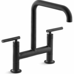 Purist Bridge Kitchen Faucet - Matte Black 7547-4-BL Kohler