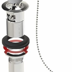 2-Piece Plug & Chain Bathroom Sink Drain with Overflow - Chrome 3600 +osb