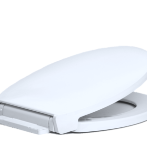 Round Front Safety Close Toilet Seat - Crane White, Cotton 1400SC-301 CENTOCO