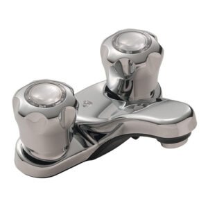 Centerset Bathroom Faucet with Fluted Handles 1.5 GPM - Chrome 21F141LF Waltec