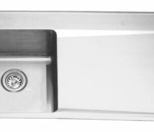 36" 1-Hole 1 Bowl Drop-In Kitchen Sink with Drainboard on Right - Stainless Steel LBSDBR6408P-1-1 Franke