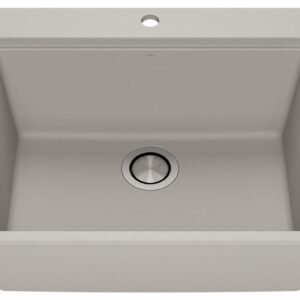 Bacia 25" Granistone 1 Bowl Drop-In Kitchen Sink with Silicone Mat & Drain - Gris/Gray KS2119-330 Kalia
