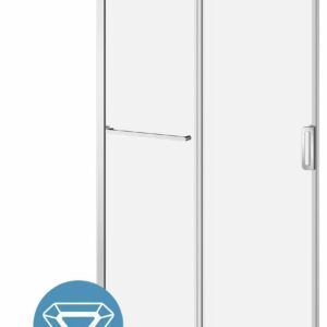 K3 48" x 77" Alcove Sliding Door Fixed and Mobile Panel with Towel Bar - Chrome DR2057-110-004-001 Kalia