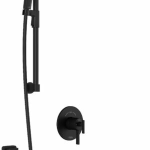 RoundOne TCD1 Premia Thermostatic Coaxial Shower System with Wall Arm - Matte Black BF1636-160-200 Kalia