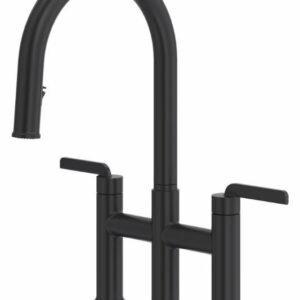 Authentica Bridge Pulldown Kitchen Faucet - Black AU400BK RIOBEL