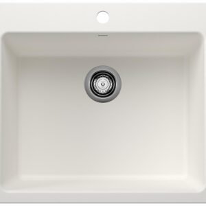 Liven 25 1 Bowl Silgranit Dual Mount Kitchen Sink - White 403653 Blanco