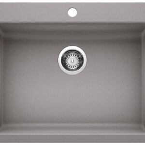 Precis 1 Bowl Dual Mount Silgranit Kitchen Sink ADA/CSA - Metallic Gray 402075 Blanco