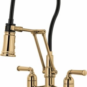 Rook Articulating Bridge Kitchen Faucet - Brilliance Polished Gold 62274LF-PG Brizo