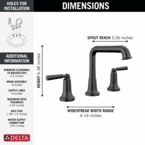 Broderick Bridge Kitchen Faucet with Pulldown ShieldSpray - Matte Black 2390L-BL-DST Delta