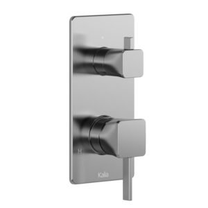 Square Trim for Pressure Balance with Volume Control Valve with 2-Way Integrated Diverter - Chrome 104851-110 Kalia
