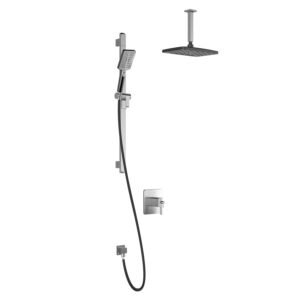 Grafik TCD1 Premia Thermostatic Coaxial Shower System with Vertical Ceiling Arm - Black/Chrome BF1718-150-201 Kalia